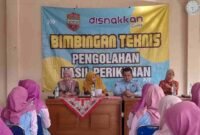 Bimtek pengolahan hasil perikanan bagi para guru RA, di Gedung Dakwah Panoongan, Kamis (11/12/2025).