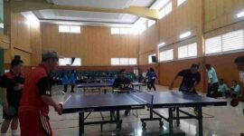 Lomba tenis meja dalam rangka menyambut Peringatan HAB Kemenag ke-80.