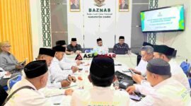 Rapat koordinasi (rakor) bersama Unit Pengumpul Zakat (UPZ) kecamatan se-Kabupaten Ciamis di Aula Kantor BAZNAS Ciamis, Kamis (12/2/2026). 