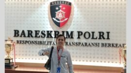 Kuasa Hukum korban, Muhamad Alif Septianto, S.H, saat berada di Reskrim Umum Mabes Polri bebebrapa waktu lalu.