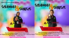 Dua siswi SDN 7 Ciamis sukses menyabet medali emas dalam Kejuaraan Pencak Silat BMW Championship 1 Road to Malaysia kategori usia dini yang digelar di Bandung, 18 April 2026.