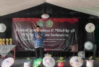 Kepala Kantor Kementerian Agama Kota Tasikmalaya, H. Agus Buhori tengah memberikan sambutan kegiatan di MTsN 3 Kota Tasik.