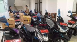 Sepeda motor diberikan kepada desa yang melunasi kewajiban pajaknya dalam waktu cepat setelah Surat Pemberitahuan Pajak Terutang (SPPT) dibagikan.