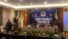 Agus Nugraha sedang memberikan sambutan usai ditetapkan menjadi Ketua terpilih.
