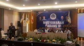 Agus Nugraha sedang memberikan sambutan usai ditetapkan menjadi Ketua terpilih.