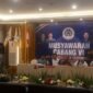 Agus Nugraha sedang memberikan sambutan usai ditetapkan menjadi Ketua terpilih.
